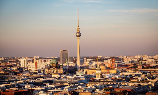 Blick auf den Fernsehtum Berlin.