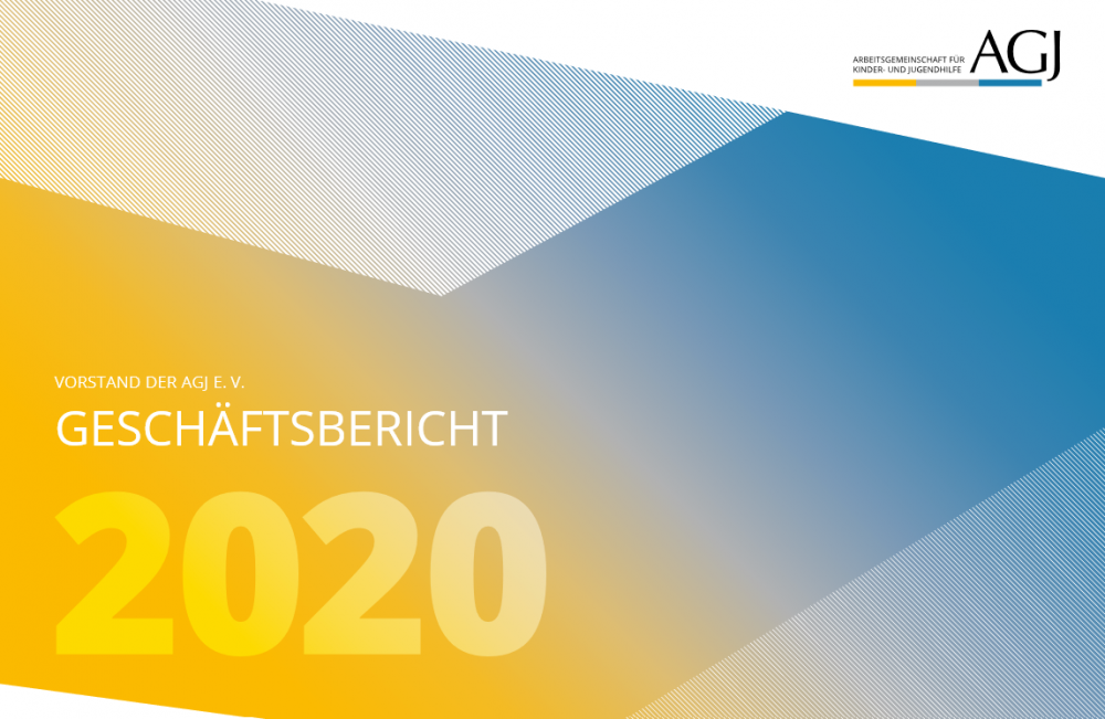 Cover der Geschäftsberichtes 2020 in den Farben gelb, blau und weiß.