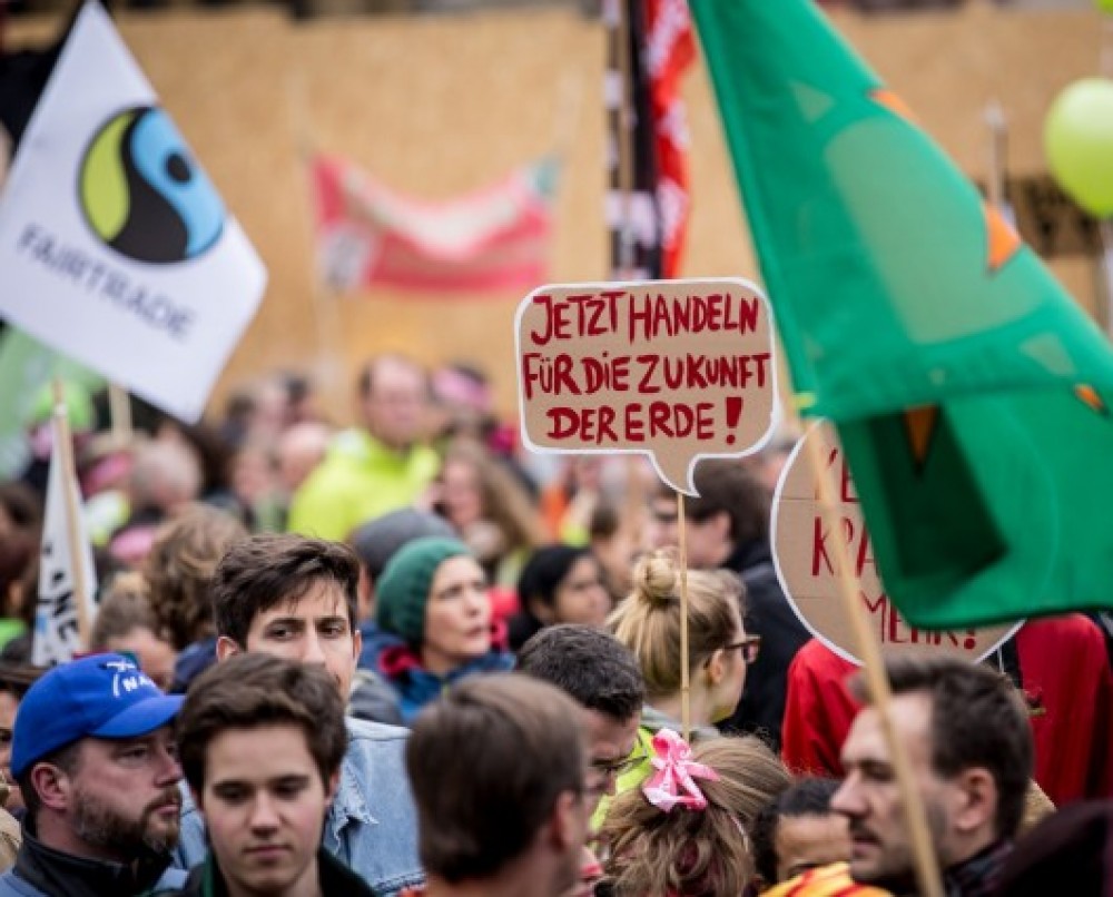 Fridays For Future Demonstrant*innen mit Schildern