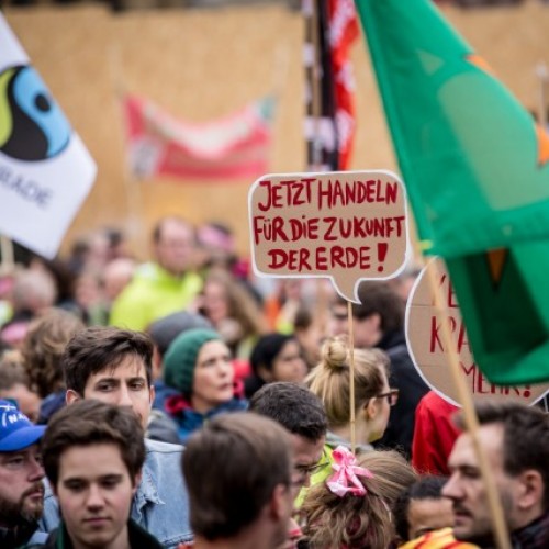 Fridays For Future Demonstrant*innen mit Schildern