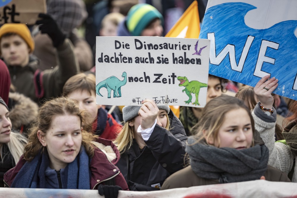 Fotoaufnahme einer Fridays For Future Demonstration.