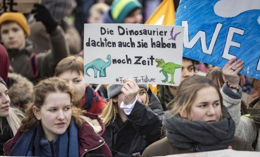 Fotoaufnahme einer Fridays For Future Demonstration.