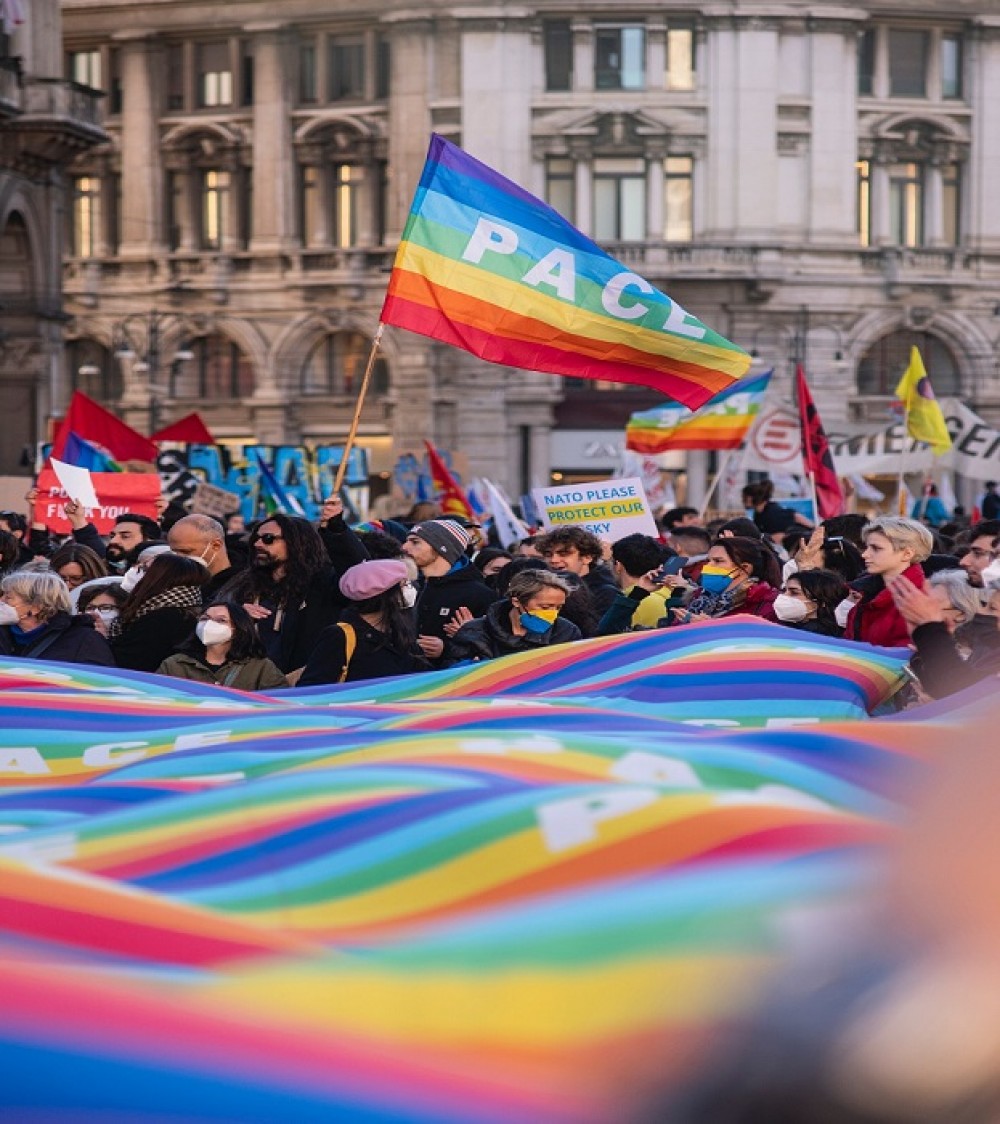 Eine Demonstration für Frieden in der Ukraine.