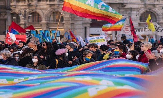 Eine Demonstration für Frieden in der Ukraine.